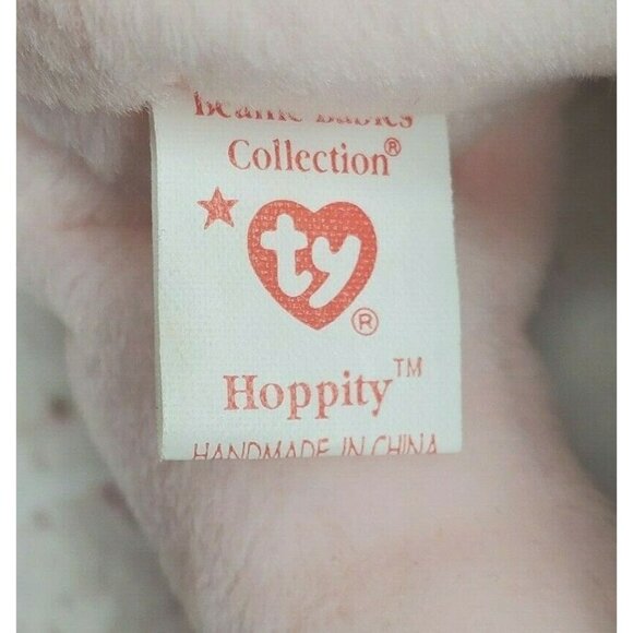 2 Vintage Ty Beanie Baby Bunny Rabbit Lot Hoppity Hippity No Tags 1996 PVC - Picture 6 of 9